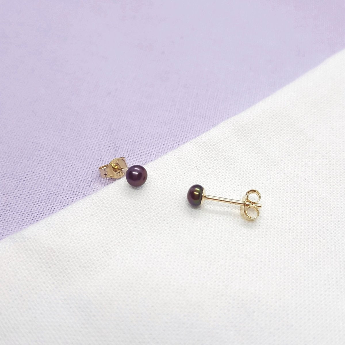 Mini Gold Peacock Pearl Earrings - Katherine Seaman Jewellery