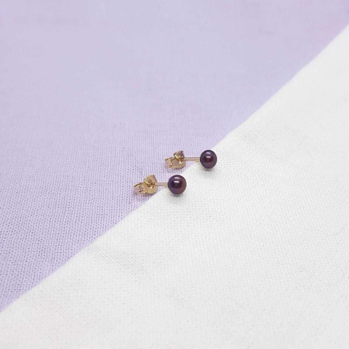 Mini Gold Peacock Pearl Earrings - Katherine Seaman Jewellery