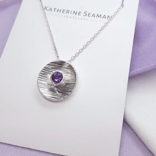 Handmade Amethyst and Silver Necklace - Katherine Seaman Jewellery