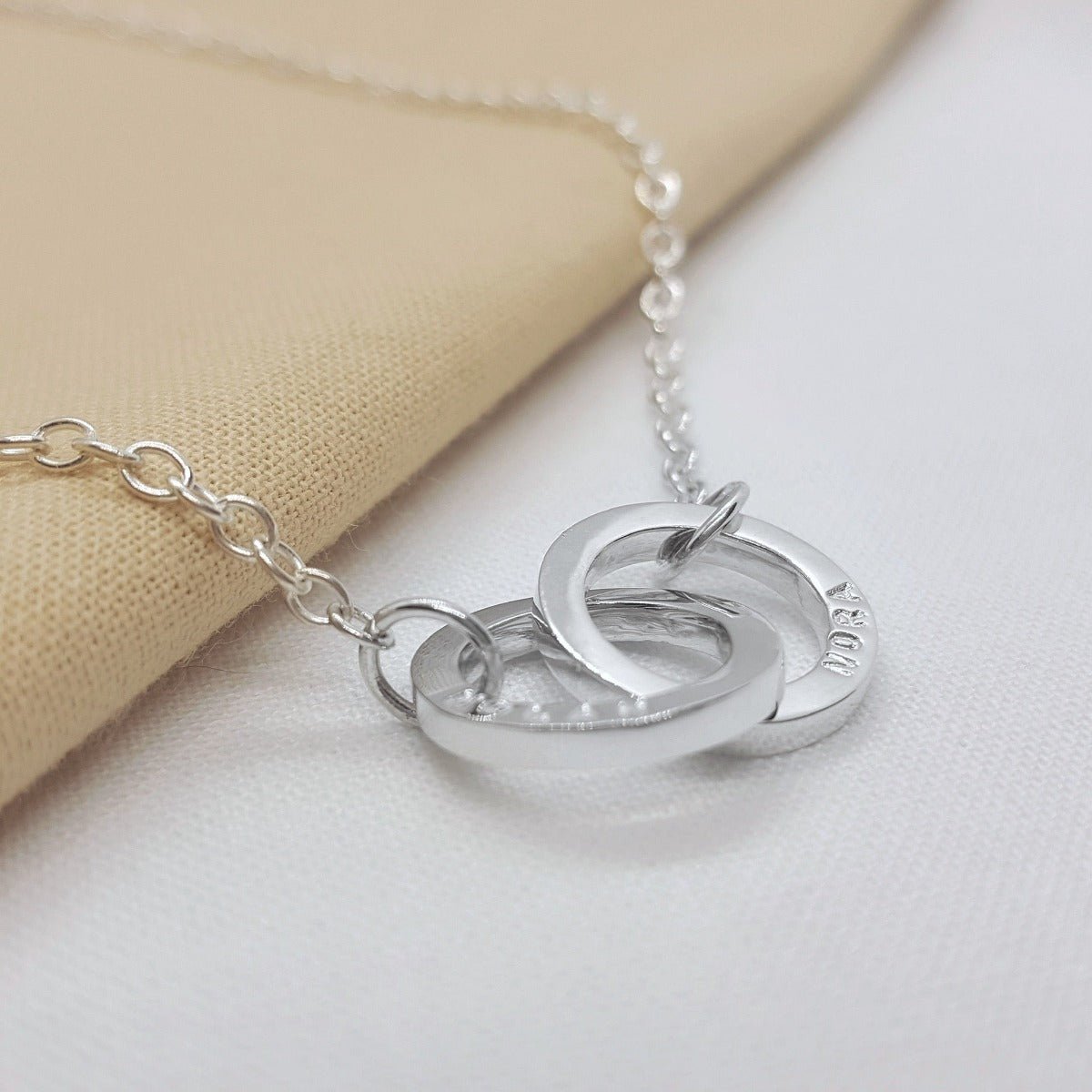 Personalised Silver Interlocking Name Necklace - Katherine Seaman Jewellery