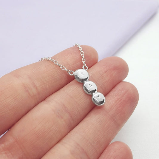 Triple Initial Silver Necklace - Katherine Seaman Jewellery