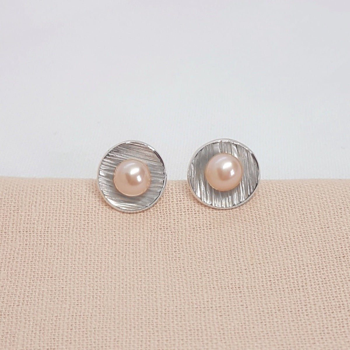 Handmade silver freshwater pearl earrings