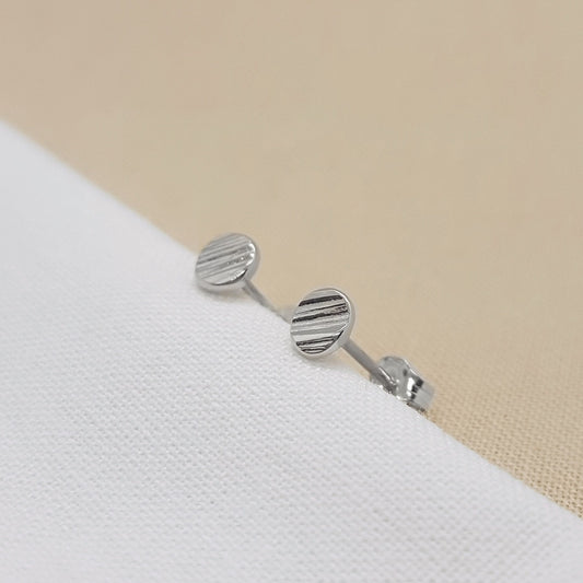 Mini Silver Handmade Textured Earrings - Katherine Seaman Jewellery