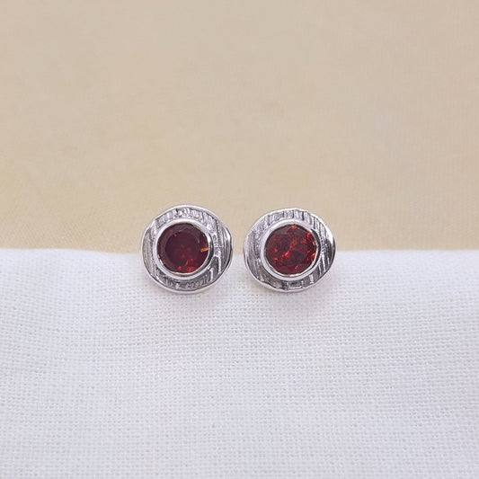 Mozambique Garnet and Silver Earrings - Katherine Seaman Jewellery