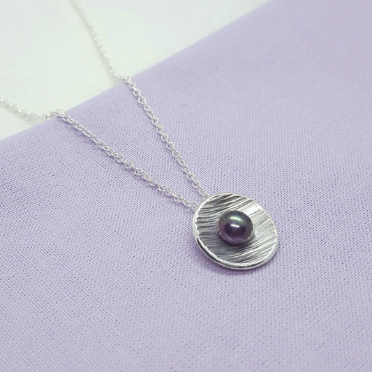 Peacock Pearl and Silver Pendant - Katherine Seaman Jewellery