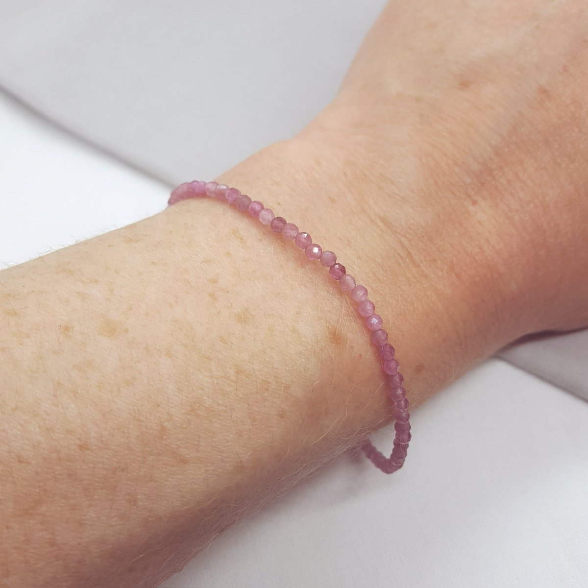 Mini Pink Tourmaline and Silver Bracelet - Katherine Seaman Jewellery