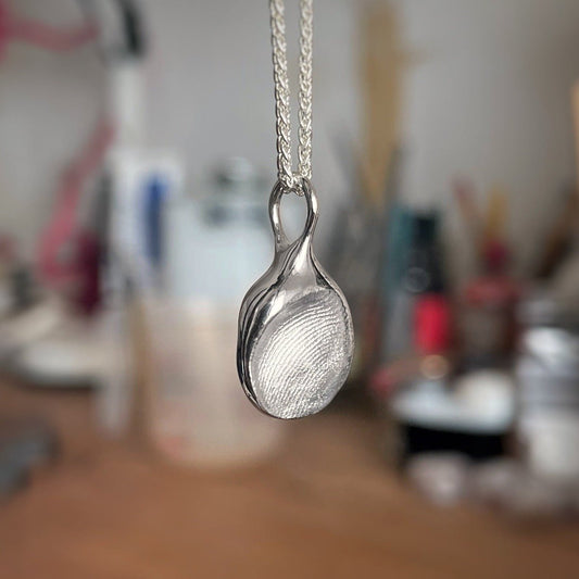 Handmade Silver Fingerprint Pendant - Katherine Seaman Jewellery