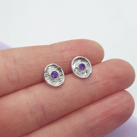 Purple Amethyst and Silver Earrings - Katherine Seaman Jewellery