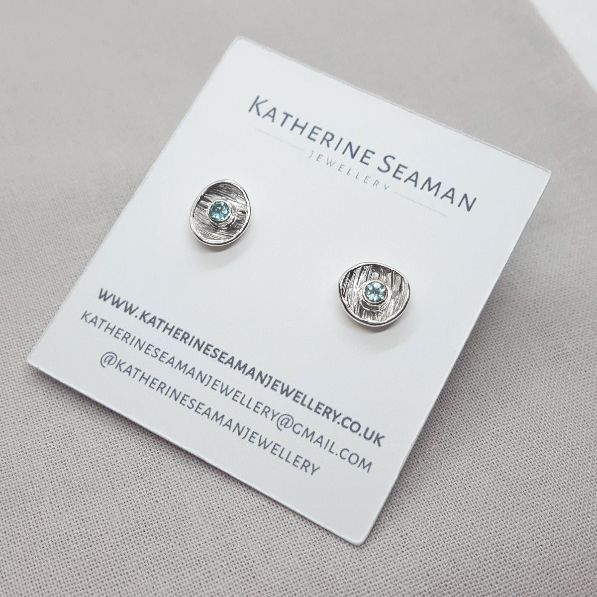 Blue Apatite and Silver Earrings - Katherine Seaman Jewellery