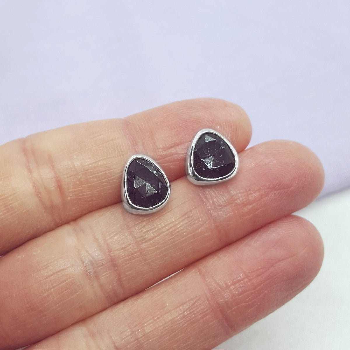 Black Tourmaline and Silver Earrings - Katherine Seaman Jewellery