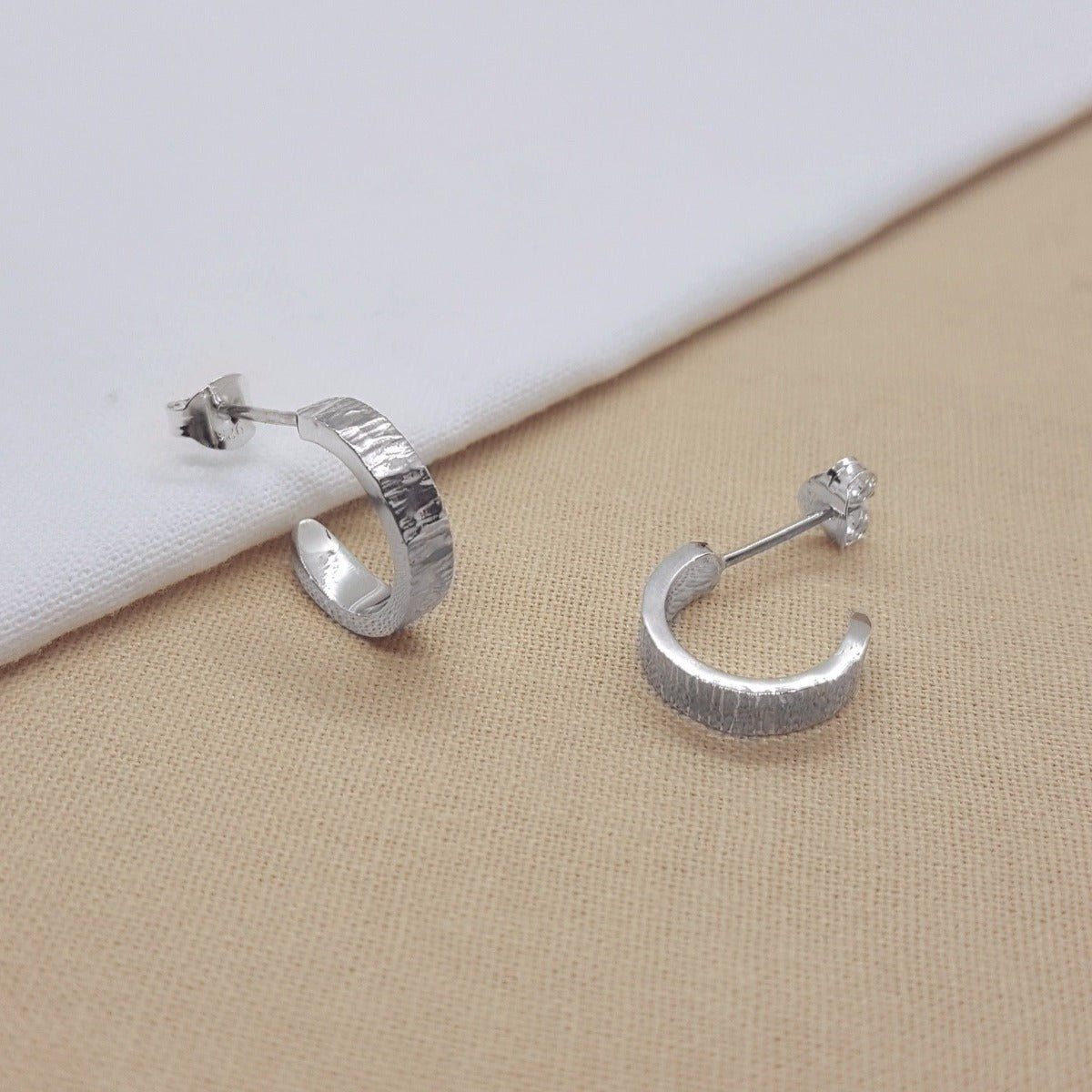 Chunky Mini Silver Hoops - Katherine Seaman Jewellery