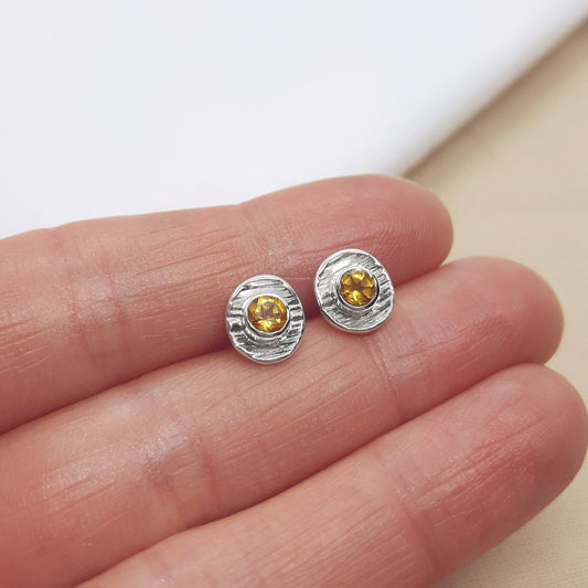 Handmade Yellow Citrine and Silver Earrings - Katherine Seaman Jewellery
