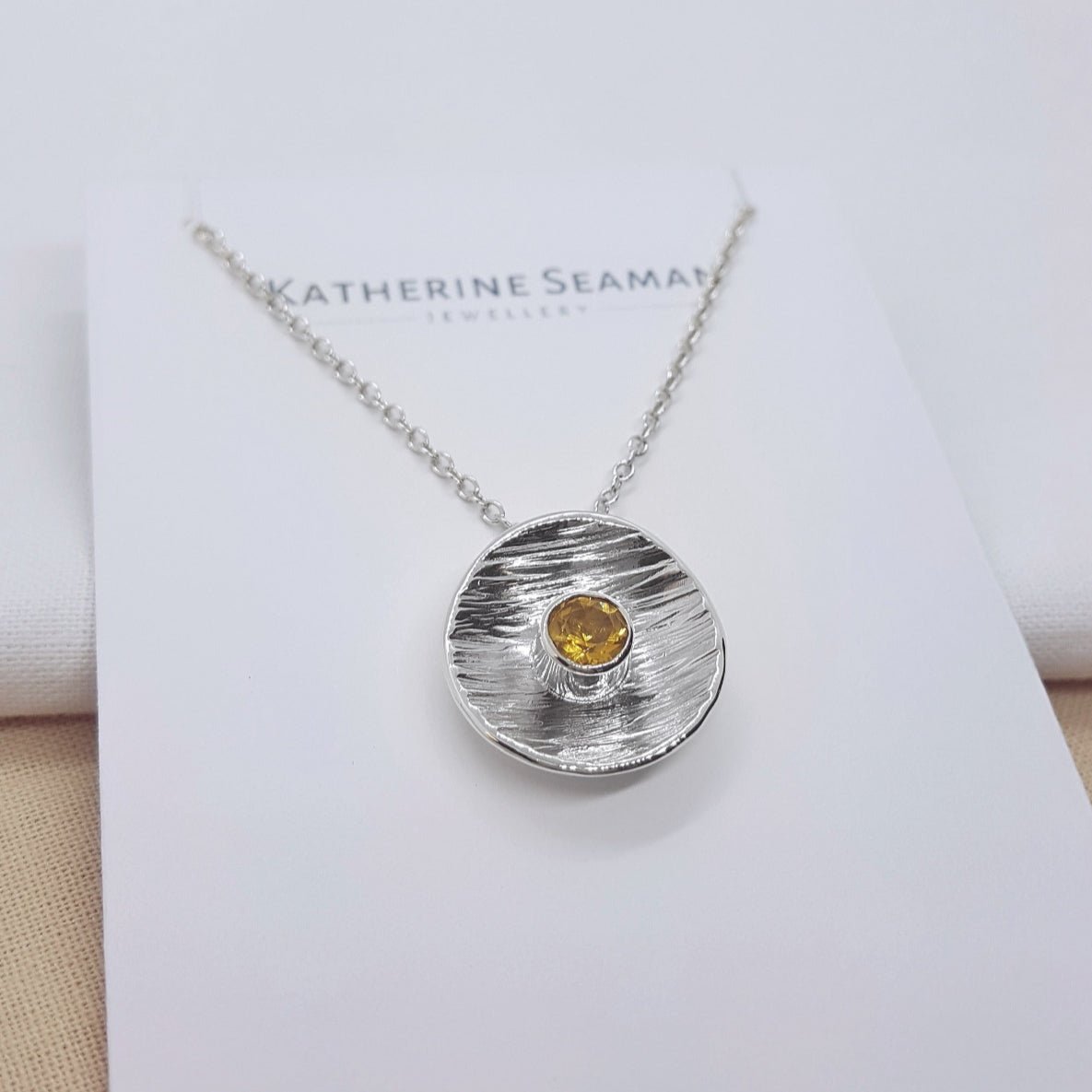 Yellow Citrine and Silver Necklace - Katherine Seaman Jewellery