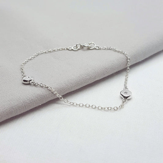 Double Initial Silver Bracelet - Katherine Seaman Jewellery