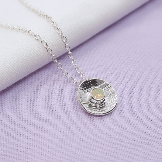 Ethiopian Opal and Silver Necklace - Katherine Seaman Jewellery