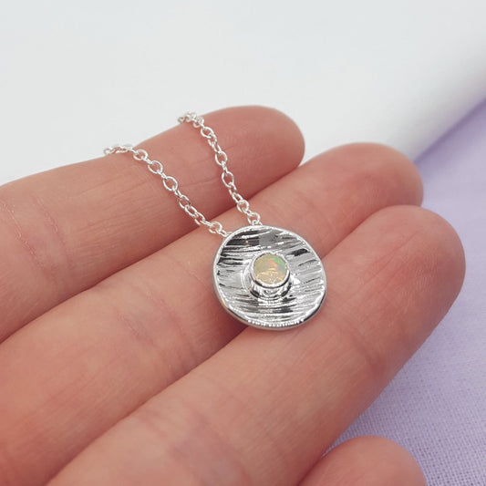 Ethiopian Opal and Silver Necklace - Katherine Seaman Jewellery