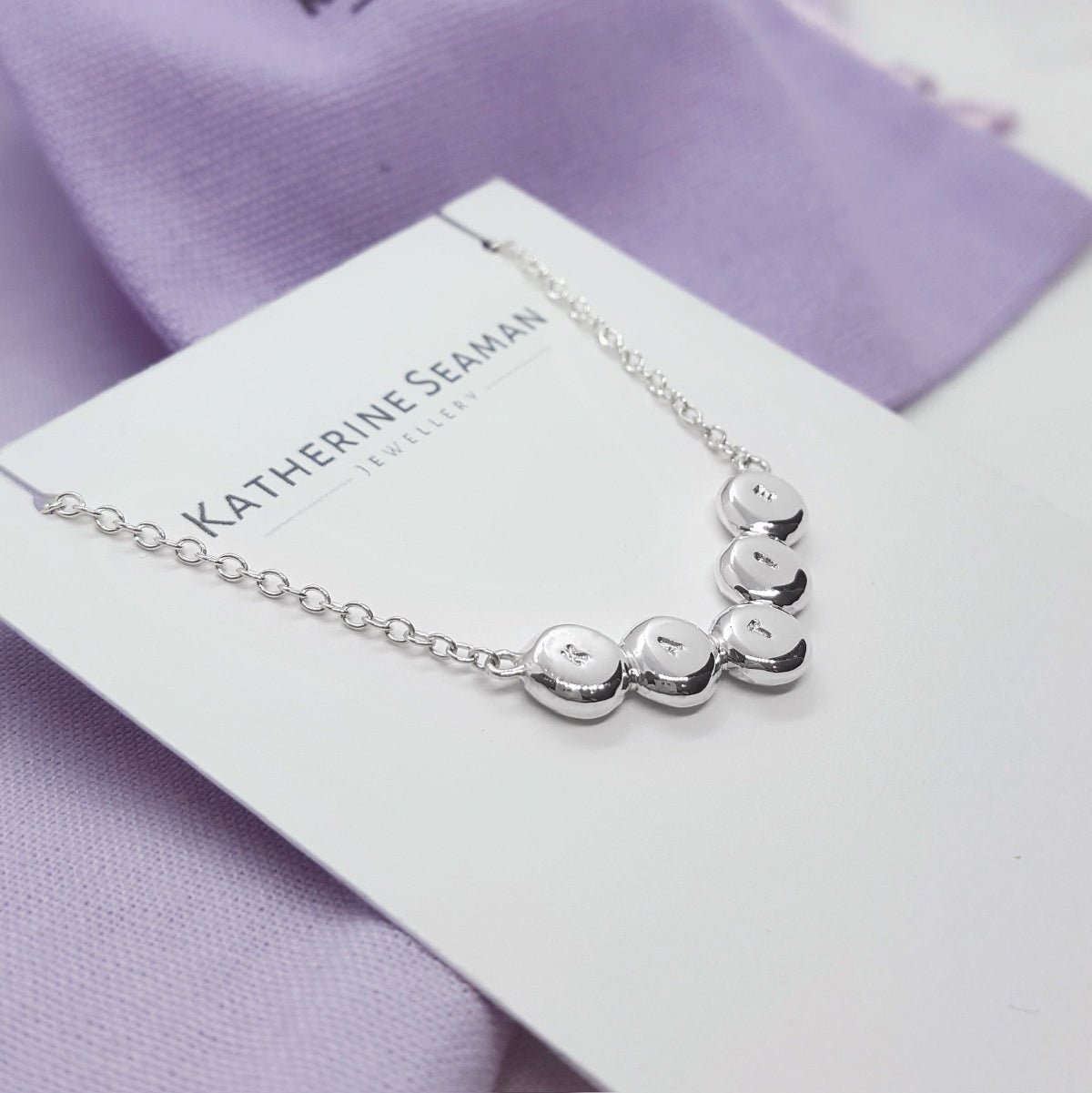 Five Initial Silver Necklace - Katherine Seaman Jewellery