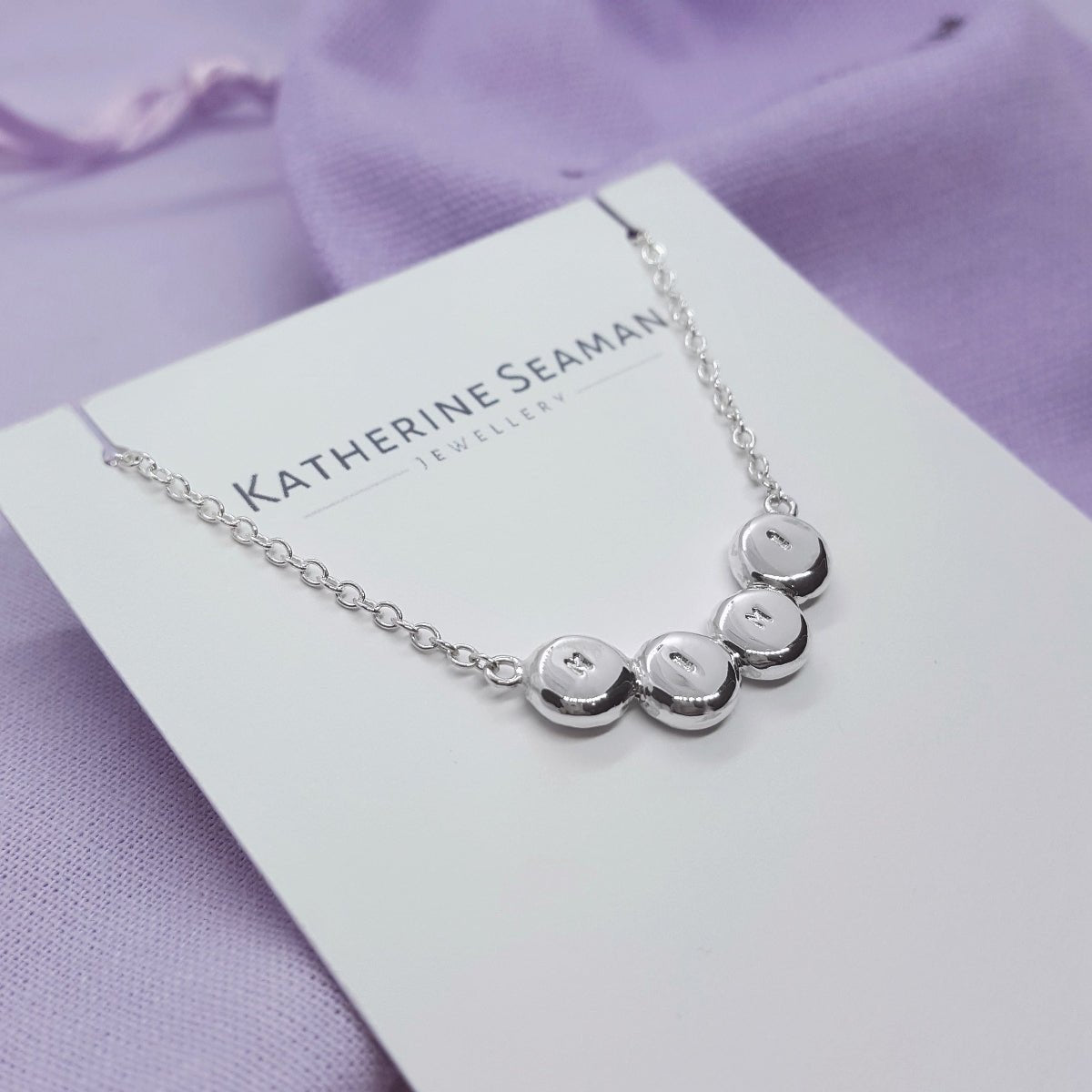 Four Initial Silver Necklace - Katherine Seaman Jewellery