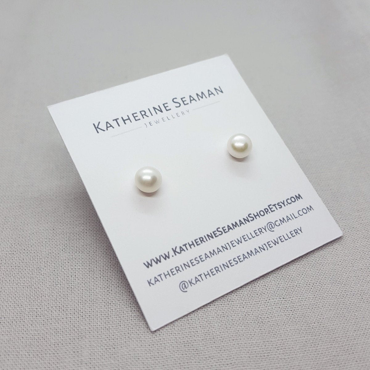 Large White Pearl Earrings - Katherine Seaman Jewellery