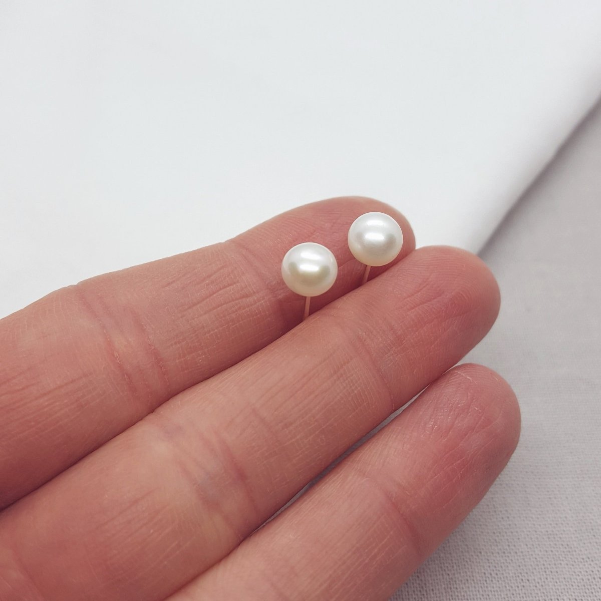 Large White Pearl Earrings - Katherine Seaman Jewellery