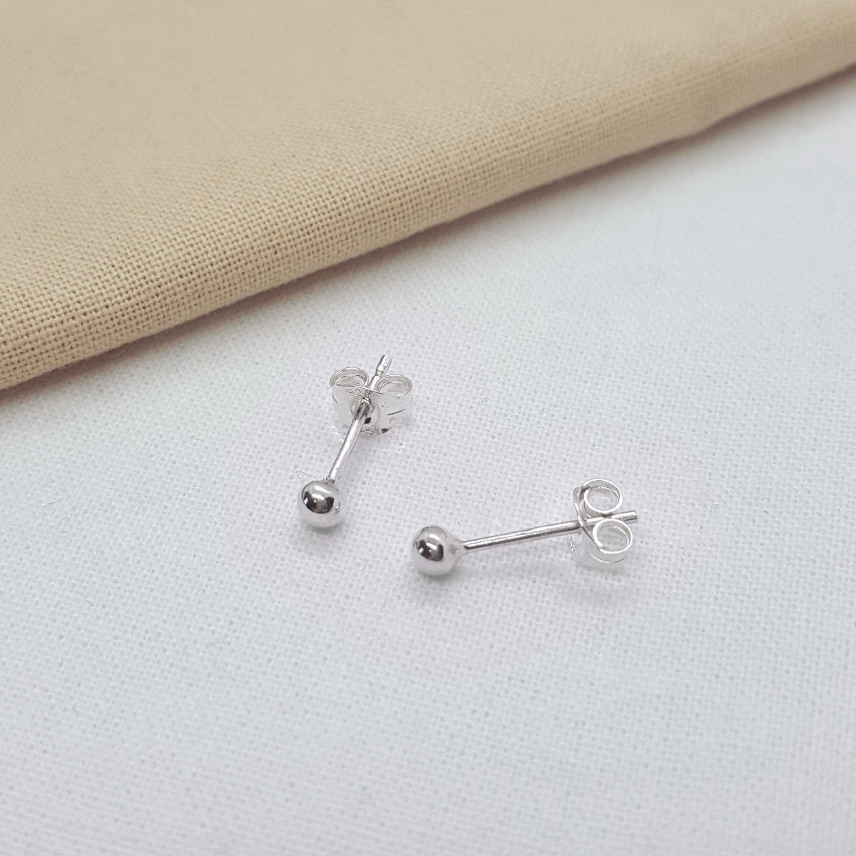 Mini Silver Ball Stud Earrings - Katherine Seaman Jewellery
