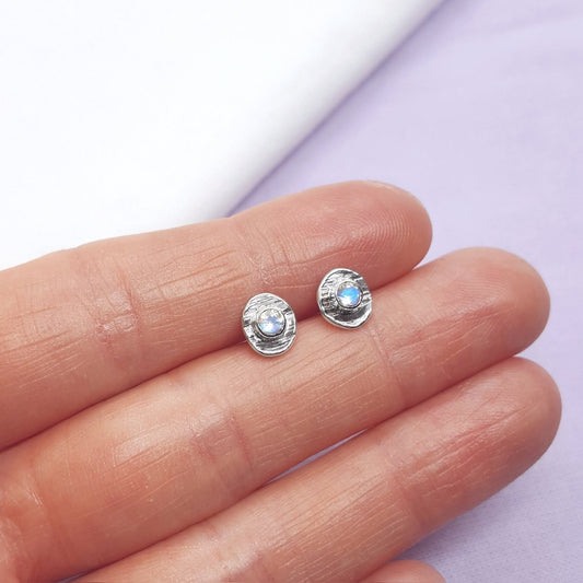 Handmade Moonstone and Silver Earrings - Katherine Seaman Jewellery