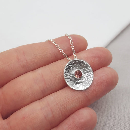 Pink Tourmaline and Silver Necklace - Katherine Seaman Jewellery