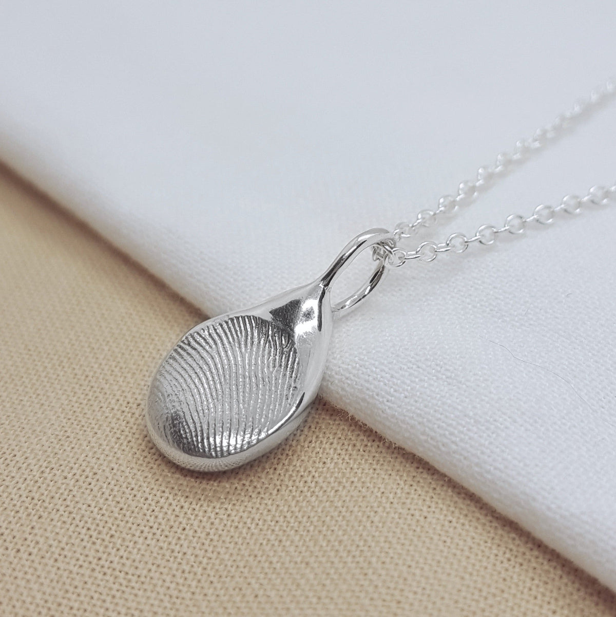 silver handmade fingerprint pendant