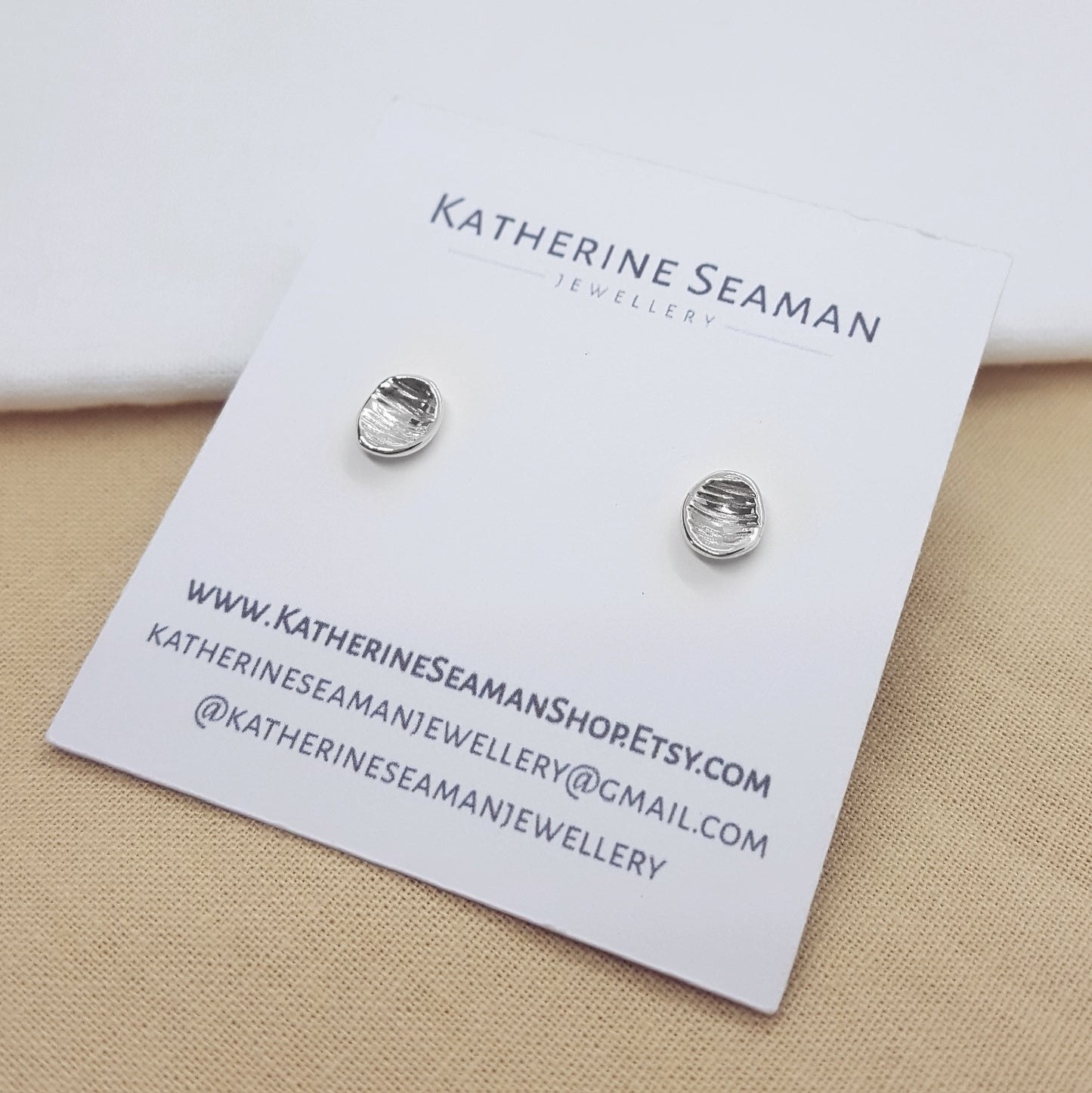Mini Silver Cups Textured Earrings - Katherine Seaman Jewellery