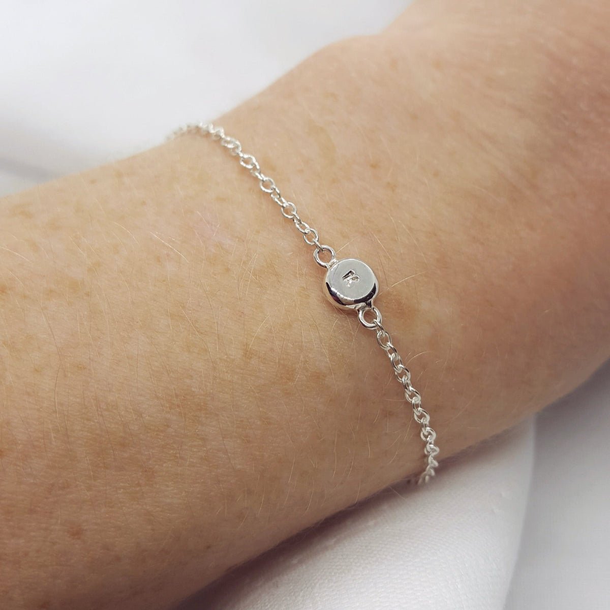 Single Initial Silver Bracelet - Katherine Seaman Jewellery