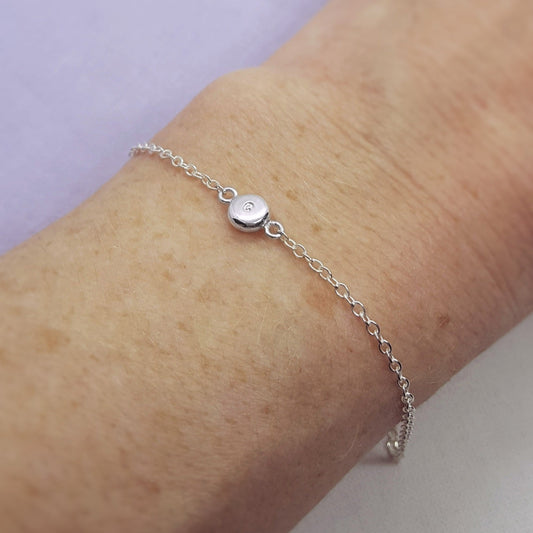 silver initial bracelet