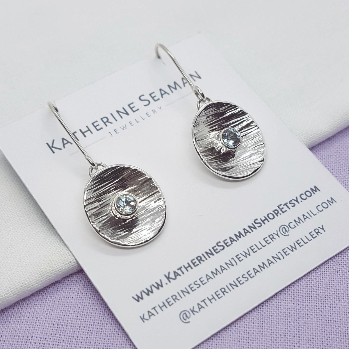 Sky Blue Topaz and Silver Drop Earrings - Katherine Seaman Jewellery