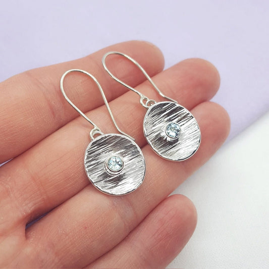 Sky Blue Topaz and Silver Drop Earrings - Katherine Seaman Jewellery