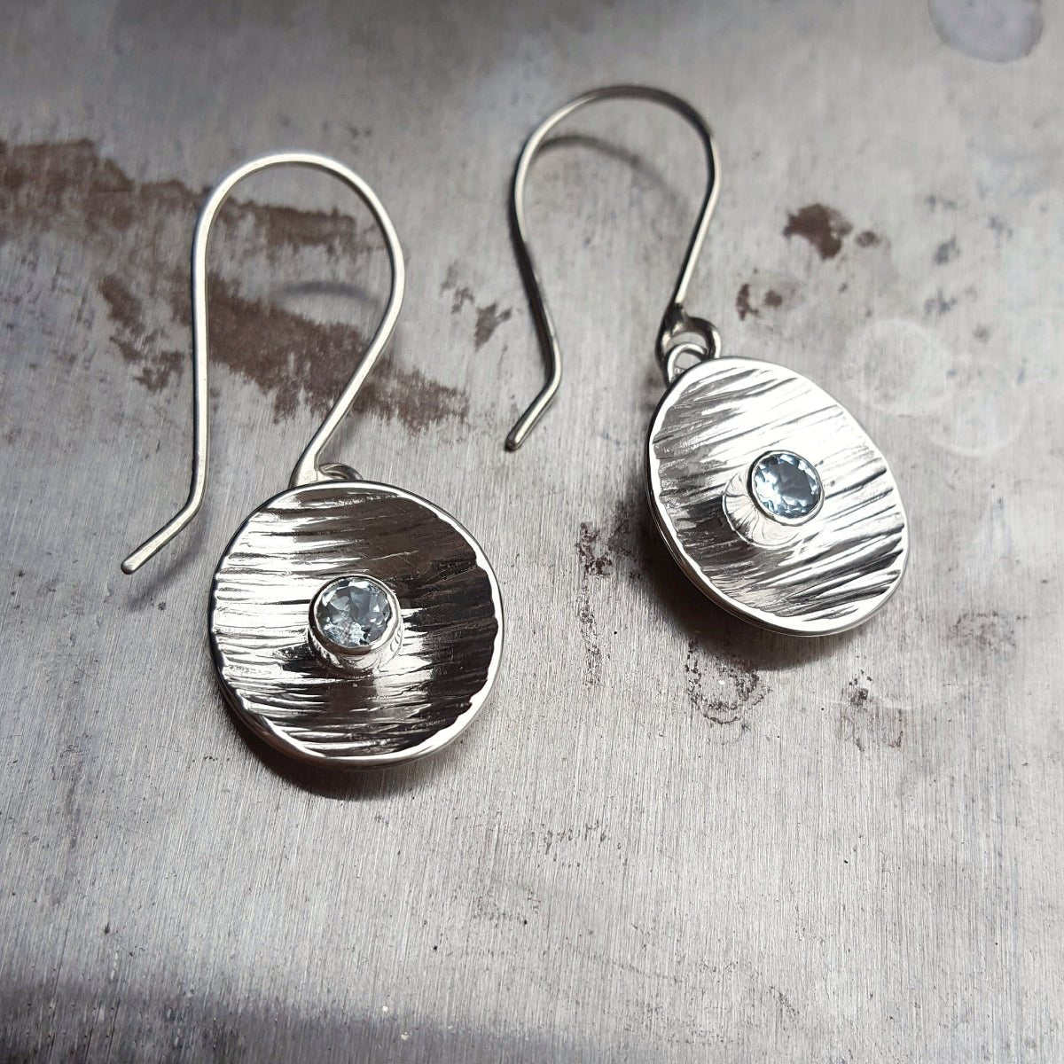 Sky Blue Topaz and Silver Drop Earrings - Katherine Seaman Jewellery
