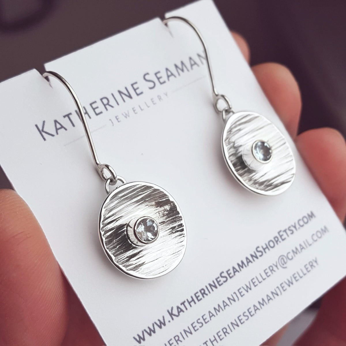 Sky Blue Topaz and Silver Drop Earrings - Katherine Seaman Jewellery