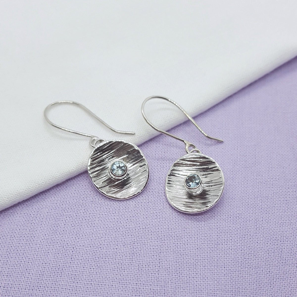 Sky Blue Topaz and Silver Drop Earrings - Katherine Seaman Jewellery