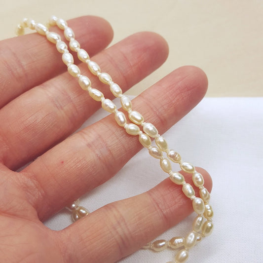 Hand Knotted Ivory Pearl and Silver Necklace - Katherine Seaman Jewellery