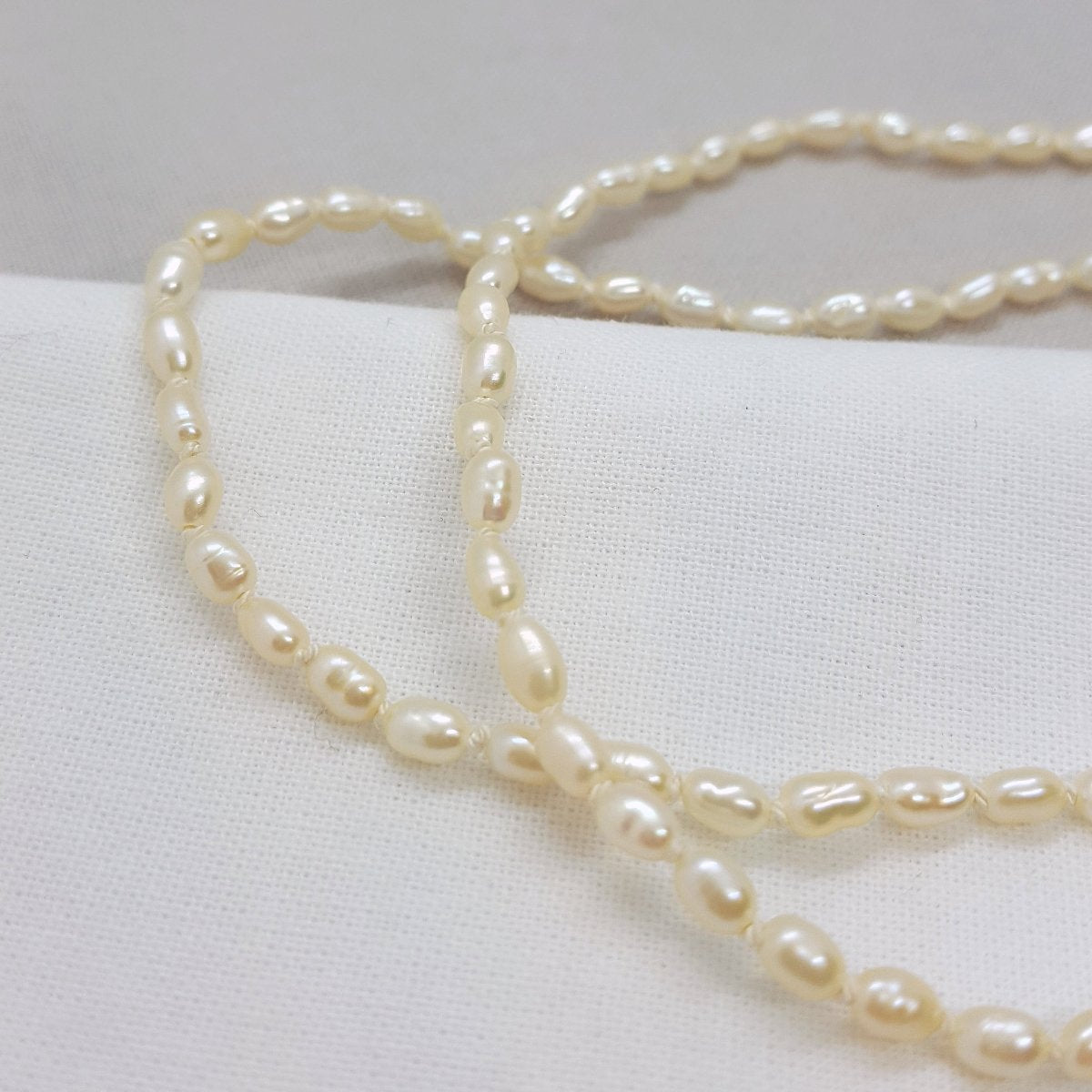 Hand Knotted Ivory Pearl and Silver Necklace - Katherine Seaman Jewellery