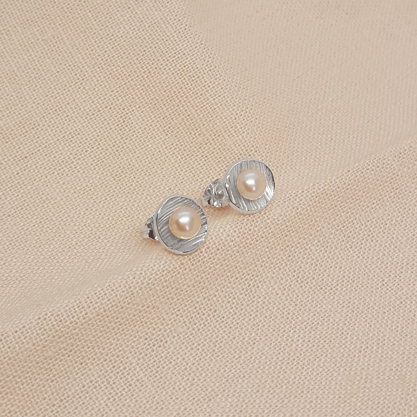 Small Grey Pearl and Silver Earrings - Katherine Seaman Jewellery