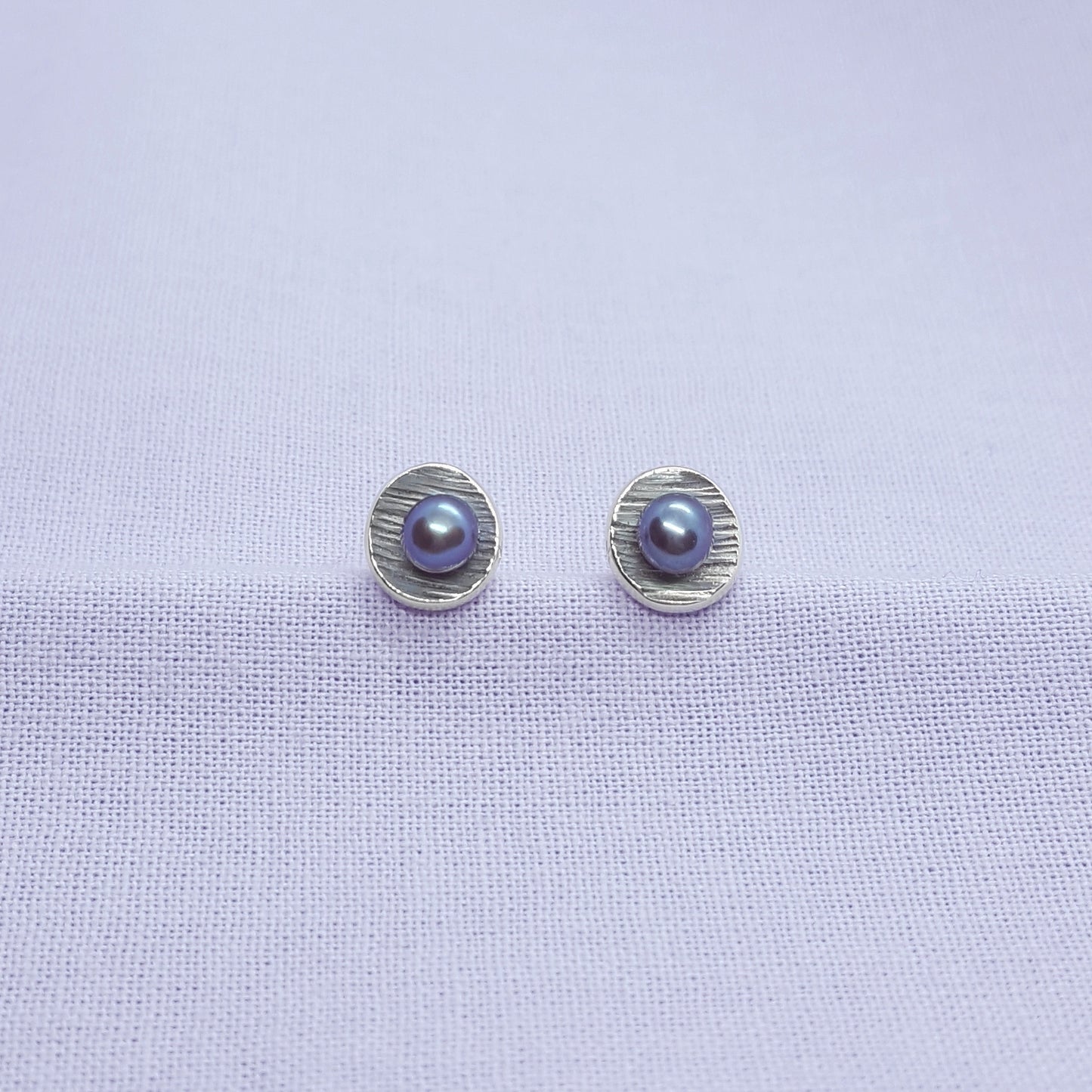 Small Grey Pearl and Silver Earrings - Katherine Seaman Jewellery