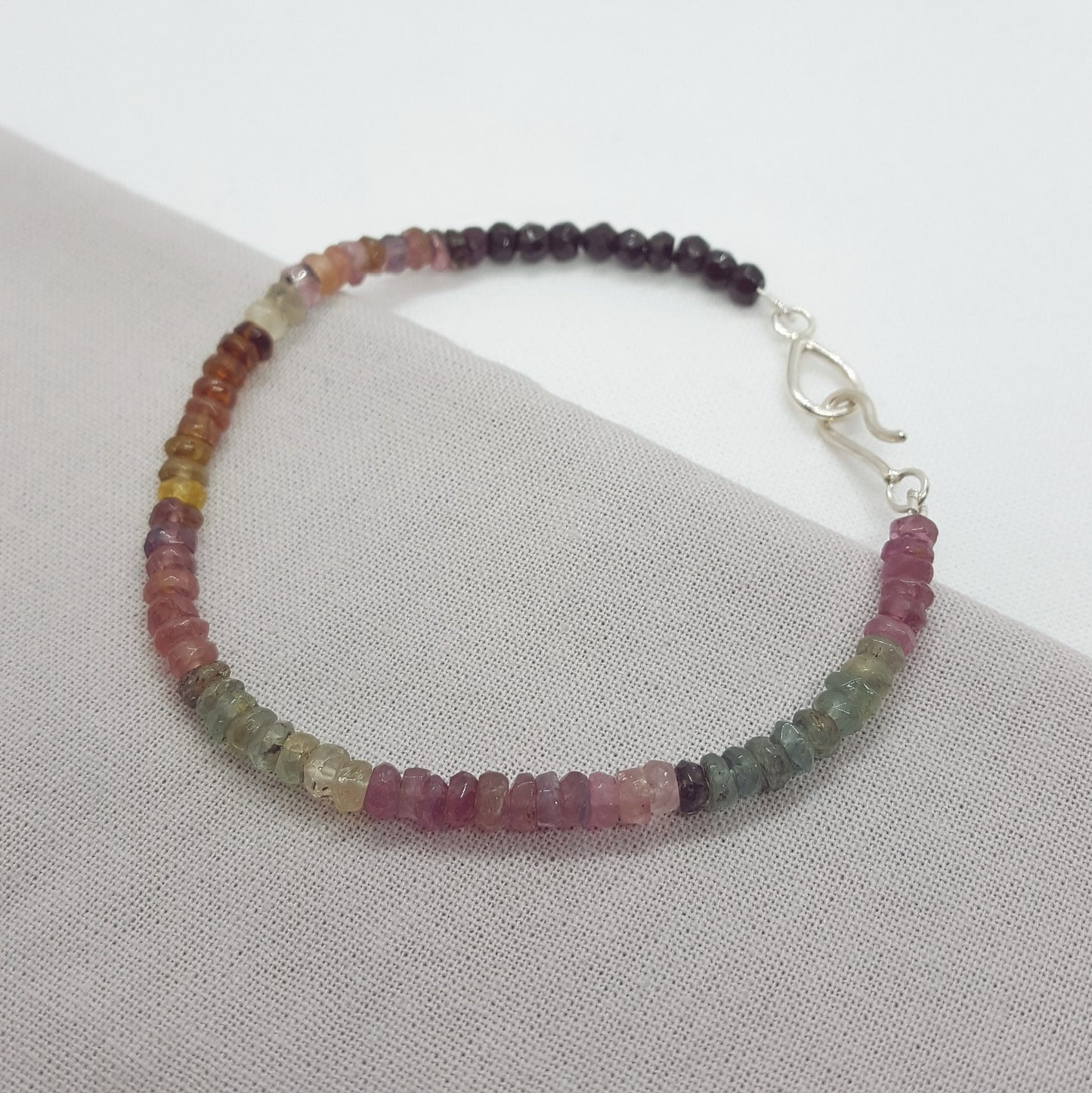 Mini Tourmaline and Silver Bracelet