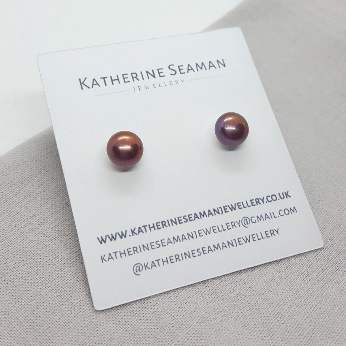 Large bronze coloured freshwater pearl earrings