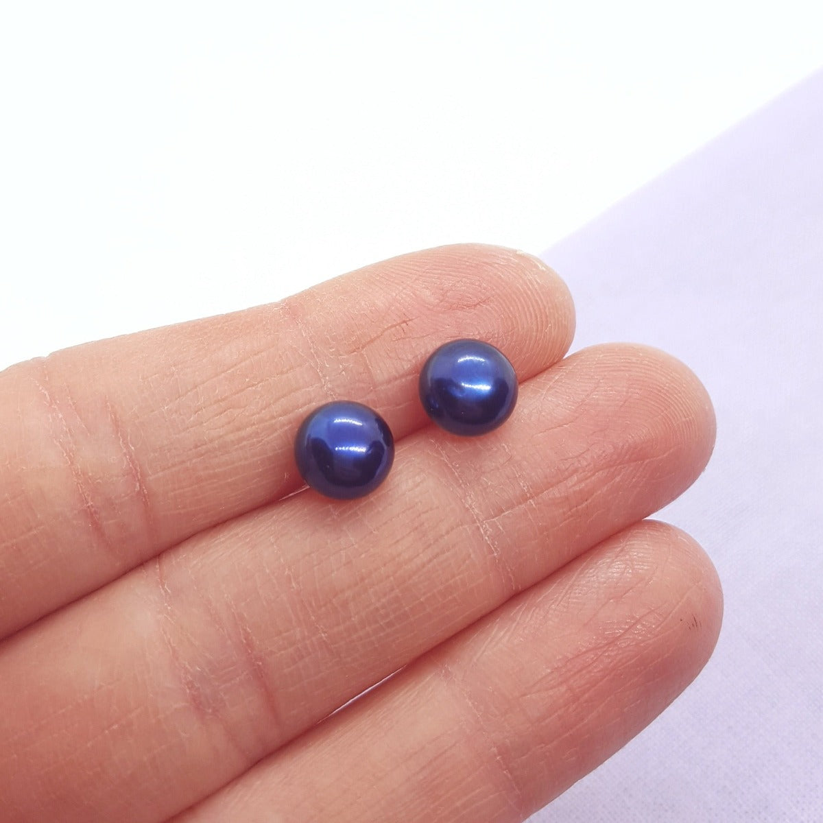 large royal blue freshwater pearl earrings