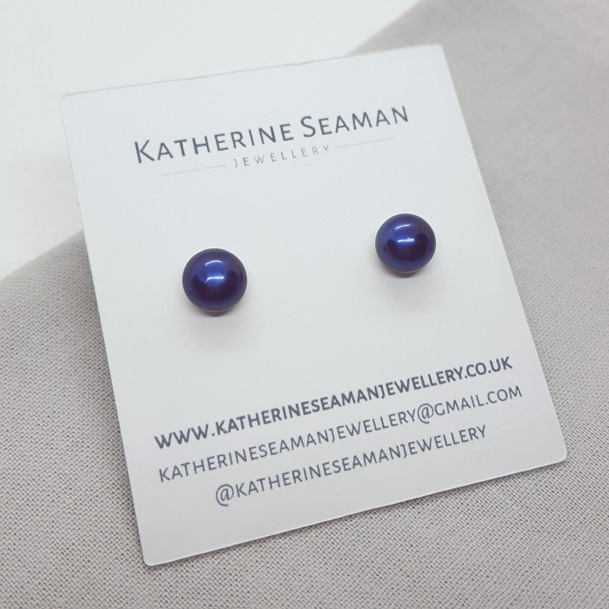 large royal blue freshwater pearl earrings