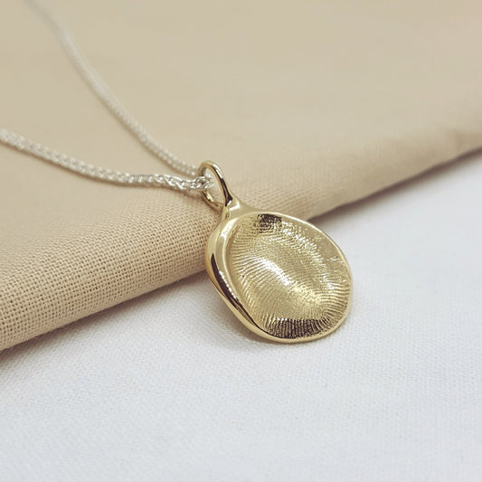 Solid 9ct yellow fingerprint pendant