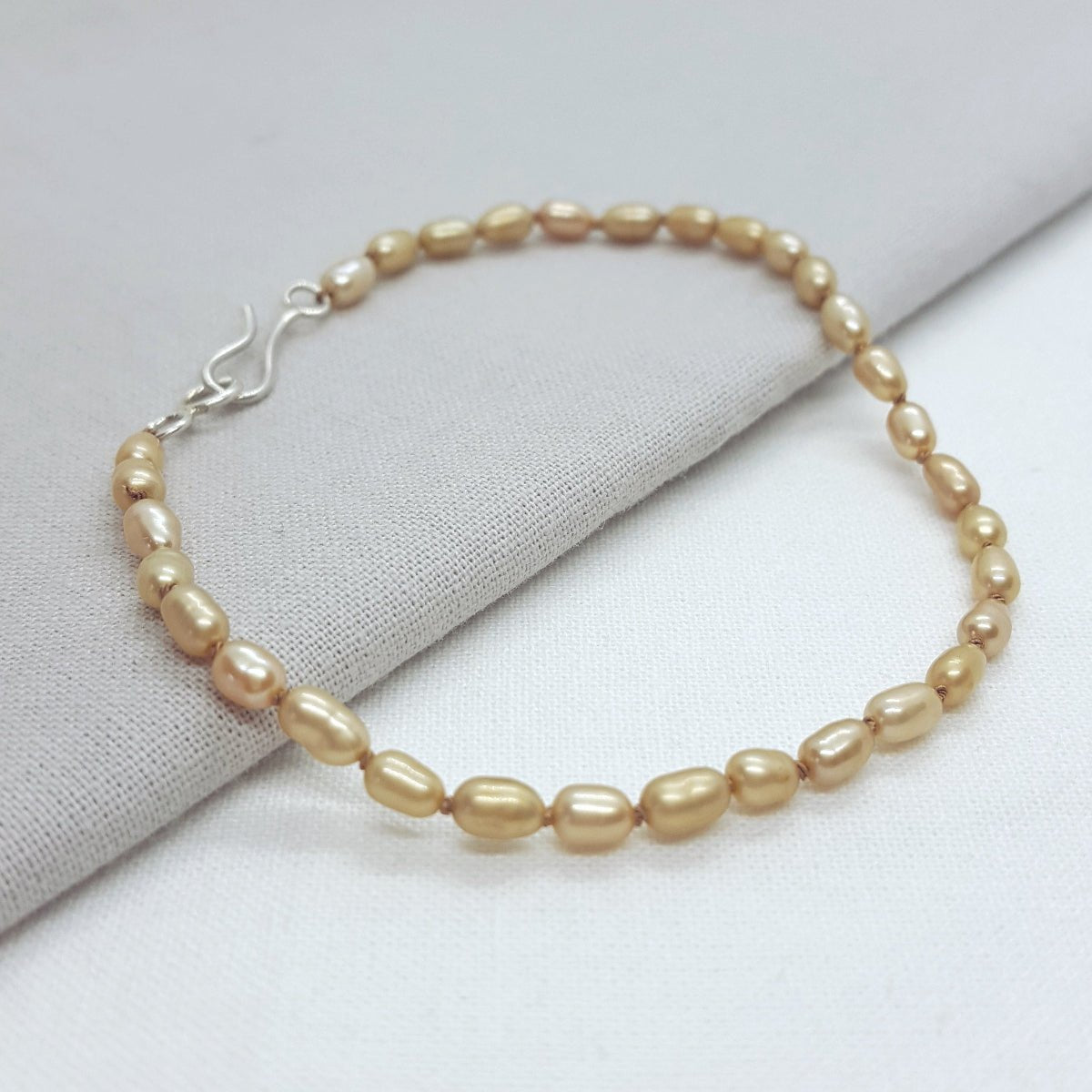 Hand Knotted Natural Brown Pearl Bracelet - Katherine Seaman Jewellery