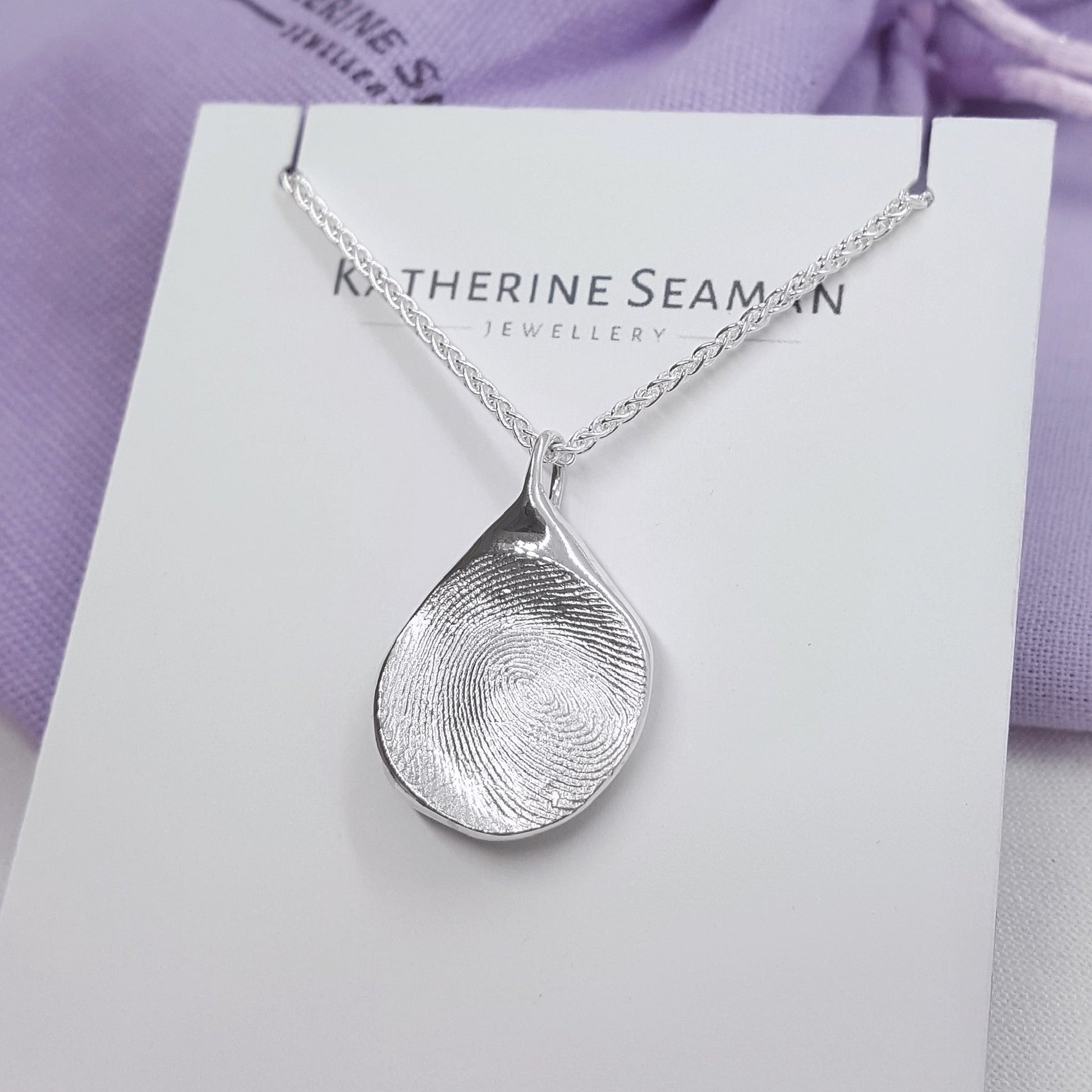 Handmade Silver Fingerprint Pendant - Katherine Seaman Jewellery