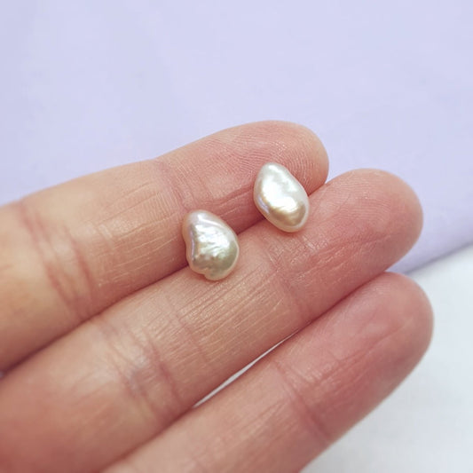 Light Pink Keshi Pearl and Silver Earrings - Katherine Seaman Jewellery