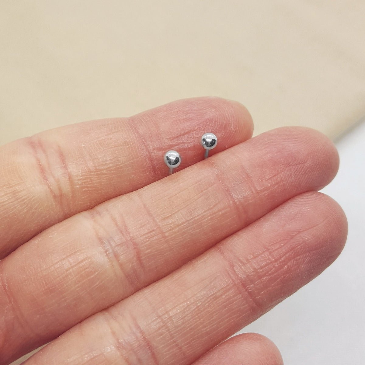 Mini Silver Ball Stud Earrings - Katherine Seaman Jewellery