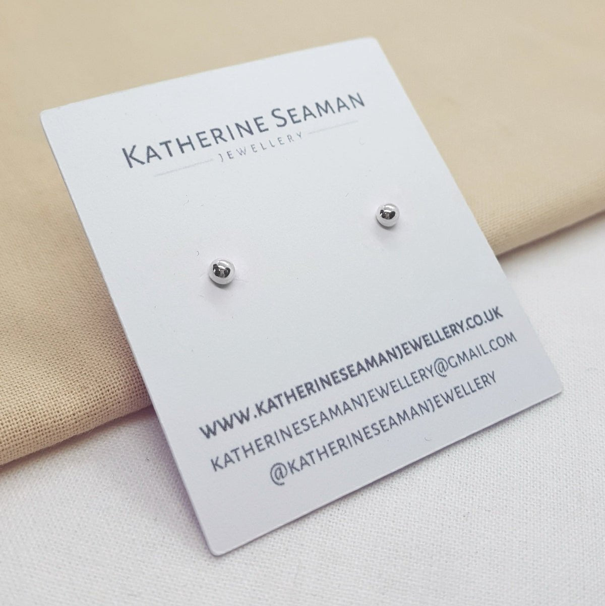 Mini Silver Ball Stud Earrings - Katherine Seaman Jewellery